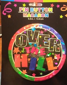 Happy Birthday Over Hill Star Party Favor Giant Large Pin Fashion Button NEW #19 - Picture 1 of 1
