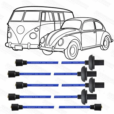 HT Leads Classic VW Beetle and VW Camper Double Silicone Ignition Leads in Blue - Image 1 of 4