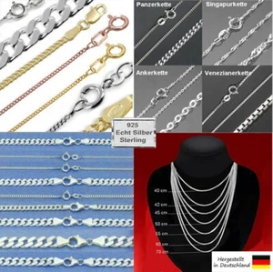 SILBERKETTE 1,1-5,2 mm, 36-70 cm Kette ECHT Silber 925 Schmuck Halskette Panzer - Bild 1 von 141