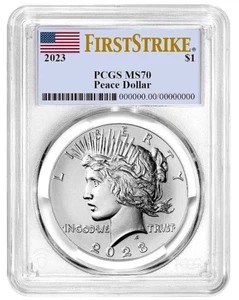 2023-P PEACE UNCIRCULATED SILVER DOLLAR- PCGS GRADED FIRST STRIKE MS-70 PERFECT! - Picture 1 of 3