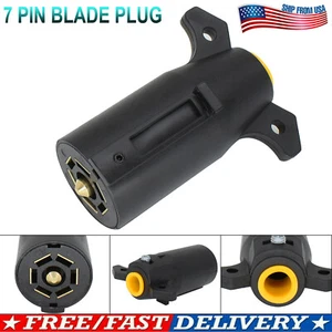 7 Way Round Trailer Light Connector End Blade 7 Pin Trailer Wiring Plug Adapter - Picture 1 of 7