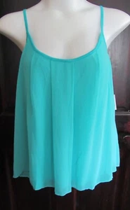 New York & Co Teal Tank Top Blouse with Sheer Overlay Size XL **NWTS** - Picture 1 of 6