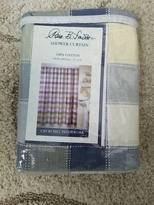 Park B Smith Churchill Patchwork 100% Cotton Shower Curtain 72" x 72" $40 Value - Bild 1 von 2