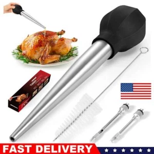 Large Turkey Baster with Cleaning Brush Needle Plastic Baster Tool Cook - Picture 1 of 8