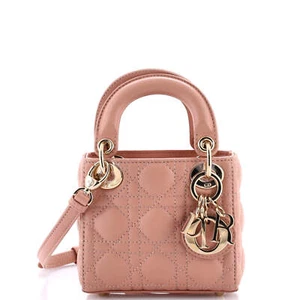 Christian Dior Lady Dior Bag Cannage Quilt Lambskin Micro - Picture 1 of 8