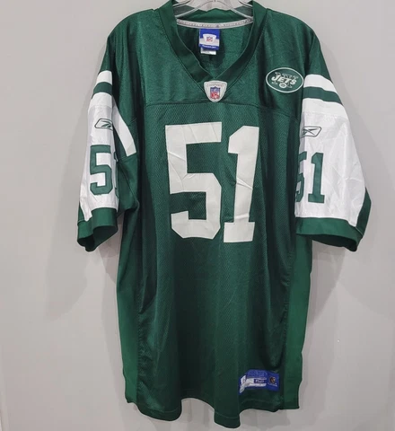 Reebok Authentic NFL New York Jets  Jonathan Vilma 51 Jersey Mens 52 2XL Sewn Cover