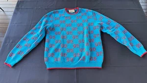 GG Gucci Men's Crew Neck Pullover Sweater Virtually New - Picture 1 of 7