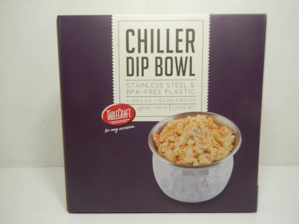 2 TableCraft Chiller Dip Bowl Stainless Steel & Plastic 14 oz