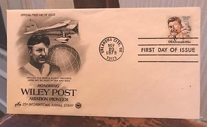 1er día de emisión 1979 en honor a Wiley Post pionero cubierta de aviación - Imagen 1 de 2