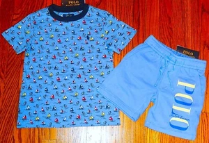 POLO RALPH LAUREN AUTHENTIC BOYS ORIGINAL BRAND NEW 2Pc SHORTS SET Size 4, NWT - Picture 1 of 4