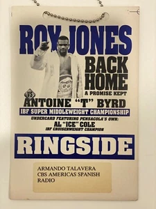 Roy Jones Jr. vs. Antoine Byrd Ticket Press Pass Boxing Media Credential 3/18/95 - Picture 1 of 4