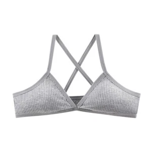 Women Seamless Sexy Cotton Bras V Thin Bralette Triangle Cup Bra Cross Top ❥ - Picture 1 of 25