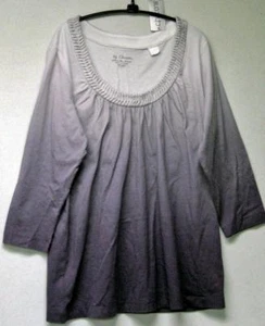 Chico's APPAREL BRAIDED OMBRE TEE GALA PURPLE CHICOS 1 = 8/10 NWT $55 - Picture 1 of 3