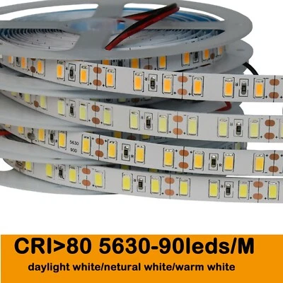 High Quality CRI RA 80+ 5M White 5630 LED Flexible Strip 12V 450 LED 90 LEDs/M - Image 1 of 4