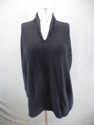 Nuevo con etiquetas Poncho Habit Talla S Mujer Negro Mezcla Lana/Cachemira Cremallera Lateral Sin Mangas 080 Foto 1 de 4