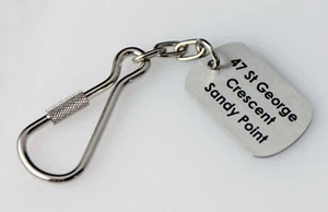 SALE STAINLESS STEEL KEY RING UNIT HOUSE APARTMENT ROOM CAR NUMBER ENGRAVING - Foto 1 di 3