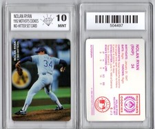 1992 NOLAN RYAN MOTHER'S COOKIES #6 7 NO HITTER RANGER GRADED 10 MINT  HN