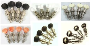 4 string Banjo geared nickel machine head tuner with various buttons 4ps 328N - Picture 1 of 11