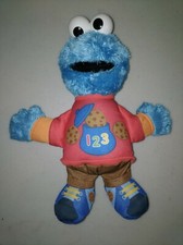 Sesame Street Talking 123 Cookie Monster Plush Counts Sings Hasbro 12" 2013