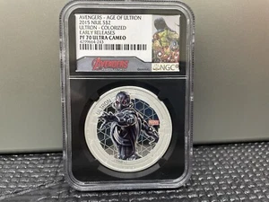 2015 NIUE Silver Marvel Avengers ULTRON NGC Pf70 Ultra Cameo Early Releases - Picture 1 of 7