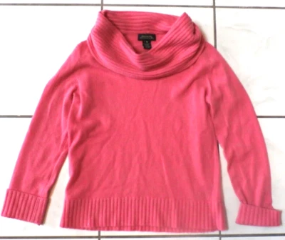 Suéter Jones New York Signature 100% Cachemira Rosa Capucha Cuello Talla M E849 Foto 1 de 4