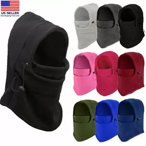 Mens Womens Winter Balaclava Full Face Ski Mask Beanie Fleece Trapper Hat Cap - Picture 1 of 16