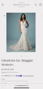 Glorietta By Maggie Sottero White Ivory Wedding Dress Size 14 Altered Customized - Picture 1 of 20