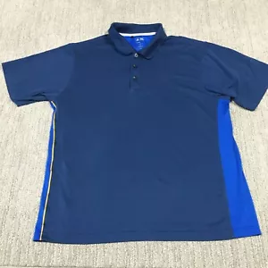 Adidas Polo Shirt Mens Medium Blue Performance Modern Golf Polyester Relaxed - Picture 1 of 14