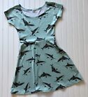 Cowcow Skater Fit & Flare Womens Dress Size Small Shark Print Animal Mint Gray