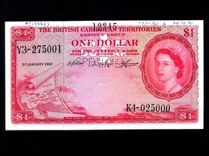 Ter Caribe Británico.:P-7cs, 1 $, 1962 * Reina Isabel II * Espécimen * UNC * - Imagen 1 de 2