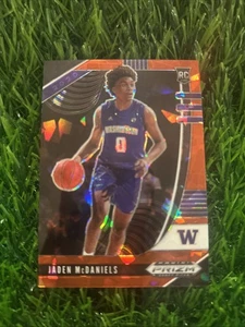 2020 Prizm RED CRACKED ICE SP REFRACTOR JADEN MCDANIELS RC Washington ROOKIE B16 - Picture 1 of 2