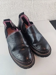 Unbranded Womans Georgia Giant Style Shoe Black Pink Stitching Sz 8.5 - Picture 1 of 9