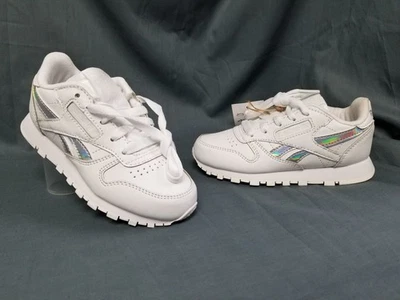Reebok классический кожаный шнурует вверх кроссовки белый детский размер 11 новый в коробке! - Изображение 1 из 4