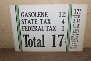 Letrero Sinclair bomba visible gasolinera 2 lados precio impuestos gasolina años 20 vintage - Imagen 1 de 2