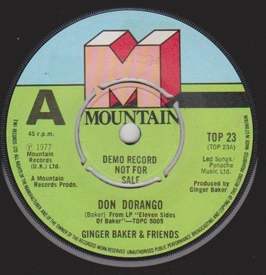 Ginger Baker & Friends - Don Dorango / Candlestick Taker (7", Single, Promo) - 3 Foto 1 de 2