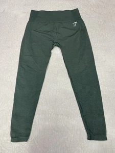 Gymshark Leggings Senza Cuciture Verde Texture Vita Alta Allenamento Donna Taglia XL - Foto 1 di 13