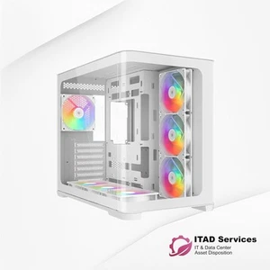 SAMA V60 MID-TOWER WHITE Case Curved Tempered Glass PC Case - Afbeelding 1 van 1