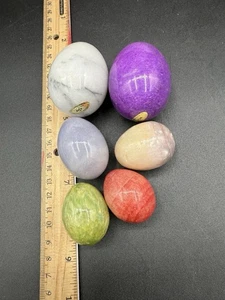 Set (6) Vintage Stein Marmor Ostereier Russ Berrie & Co - Bild 1 von 2