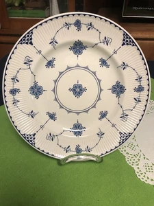 Johnson Brothers Blue Denmark Dinner Plate 10" Blue White Transferware Ribbed - Picture 1 of 7