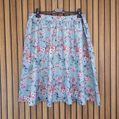 Falda Lindy Bop Azul Pálido Floral Ditsy Reino Unido 18 Hasta la Rodilla Acampanada Foto 1 de 4