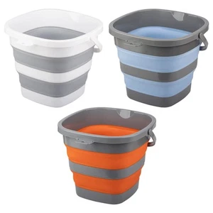 3 Pack Collapsible Bucket with Large 2.6 Gallon (10L) Each, Portable Plastic ... - Picture 1 of 8
