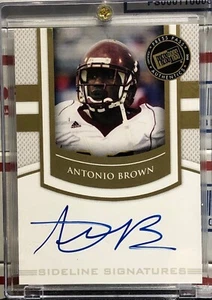 2010 PRESS PASS ANTONIO BROWN, AUTO, ROOKIE, #SS-AB, SIDELINE SIGNATURES - Picture 1 of 2