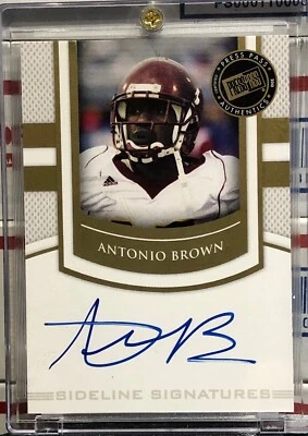 2010 PRESS PASS ANTONIO BROWN, AUTO, ROOKIE, #SS-AB, SIDELINE SIGNATURES - Image 1 of 2
