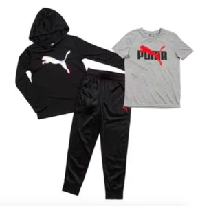 PUMA Boys (8-20) 3pc. Interlock Hoodie w/ Short Sleeve Tee & Joggers Set Regular - Picture 1 of 1