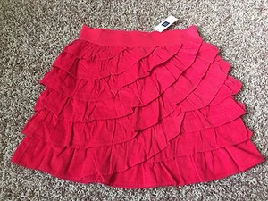 NWT GAP Girls Ruffle Tier Skirt Red SZ XL 12 READ SHIP - Picture 1 of 2