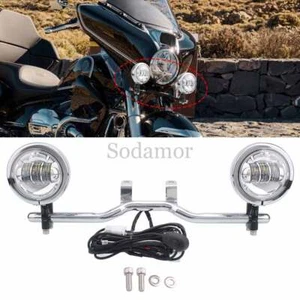 LED Fog Auxiliary Lights w/Bracket Bar For BMW R18B Bagger R18 Transcontinental - Picture 1 of 24