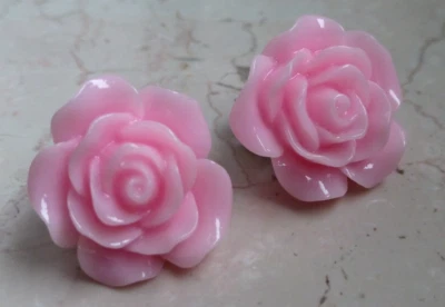 Ohrclips Rosen rosa rosé Ohrringe Retro Look Vintage Style 50er 50ies Rockabella - Bild 1 von 3