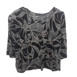 Maggie Barnes 5X Black & Gold Geomtric  Boxy Sequence Long Sleeves - Picture 1 of 8