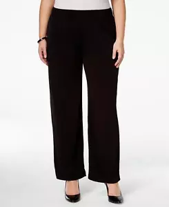 ny Collection Womens Plus Size Pull-On Wide-Leg Pants WITP0247 1X - Picture 1 of 7