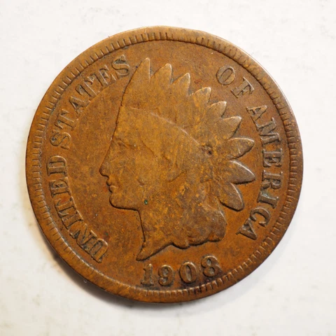 1908 S INDIAN HEAD CENT ***NICE COIN!*** FREE SHIPPING! A3511 Cover